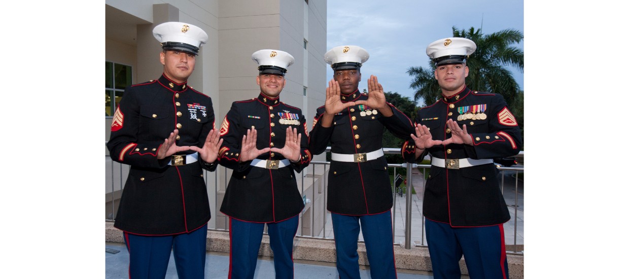 marines making u symbol